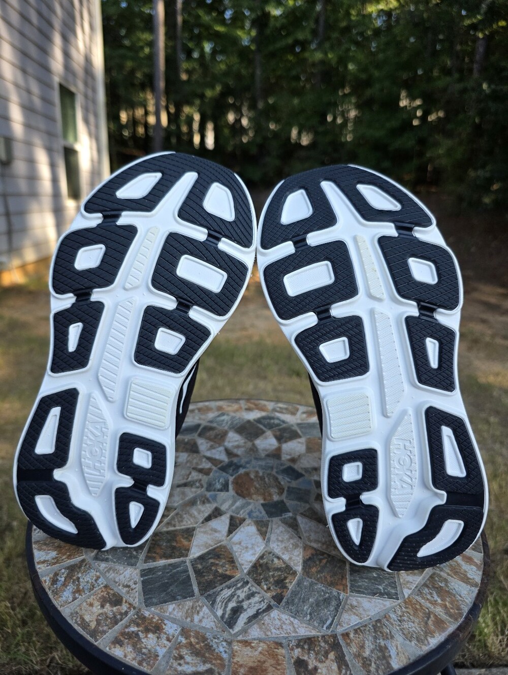 Hoka Bondi 9 1162012 BWHT Black/White Running Shoes Women's Size 7.5 B Worn 1x - Picture 6 of 9